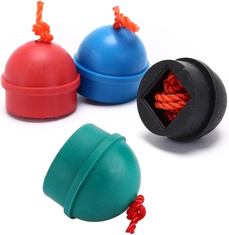 SquEqu 4 Pack Pool Chalk Cubes Holder with Cord String Anti-Lost Snooker Practical Tool Pool Cue Chalk Organizer Pool Stick Pocket Chalker for Billiard House Billiard Cue Chalk Box Pool Cue Stick Tips - Image 1